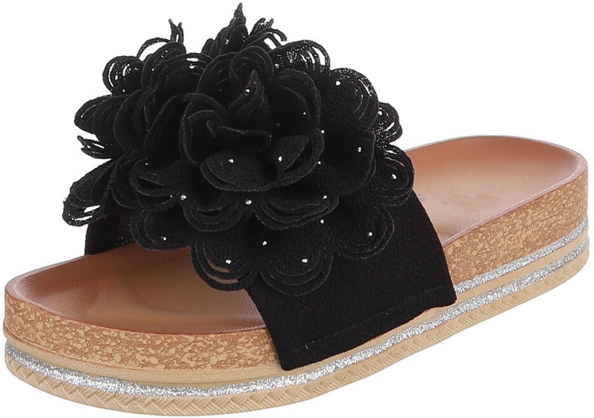 Dames slipper - bloemendetail - dagelijks gebruik Mt:37