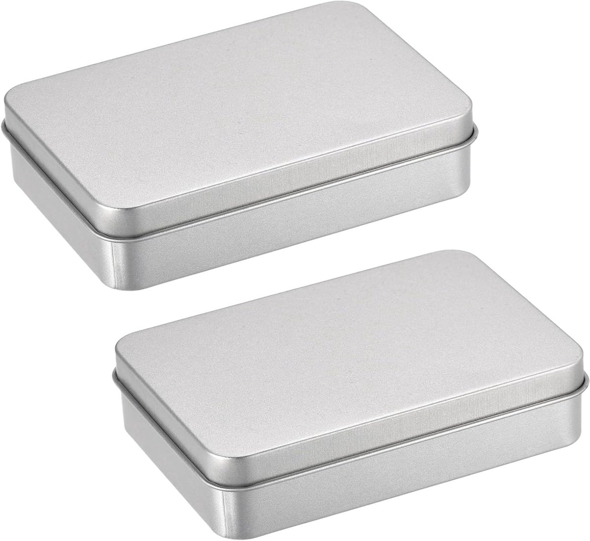 SnelShoppen - Set van 2 Speelkaarten Metaal Blik met Deksel Matte Oppervlakte 150 x 90 x 30mm Voor Organisatie, Portable Opbergdozen, Perfect voor Fee