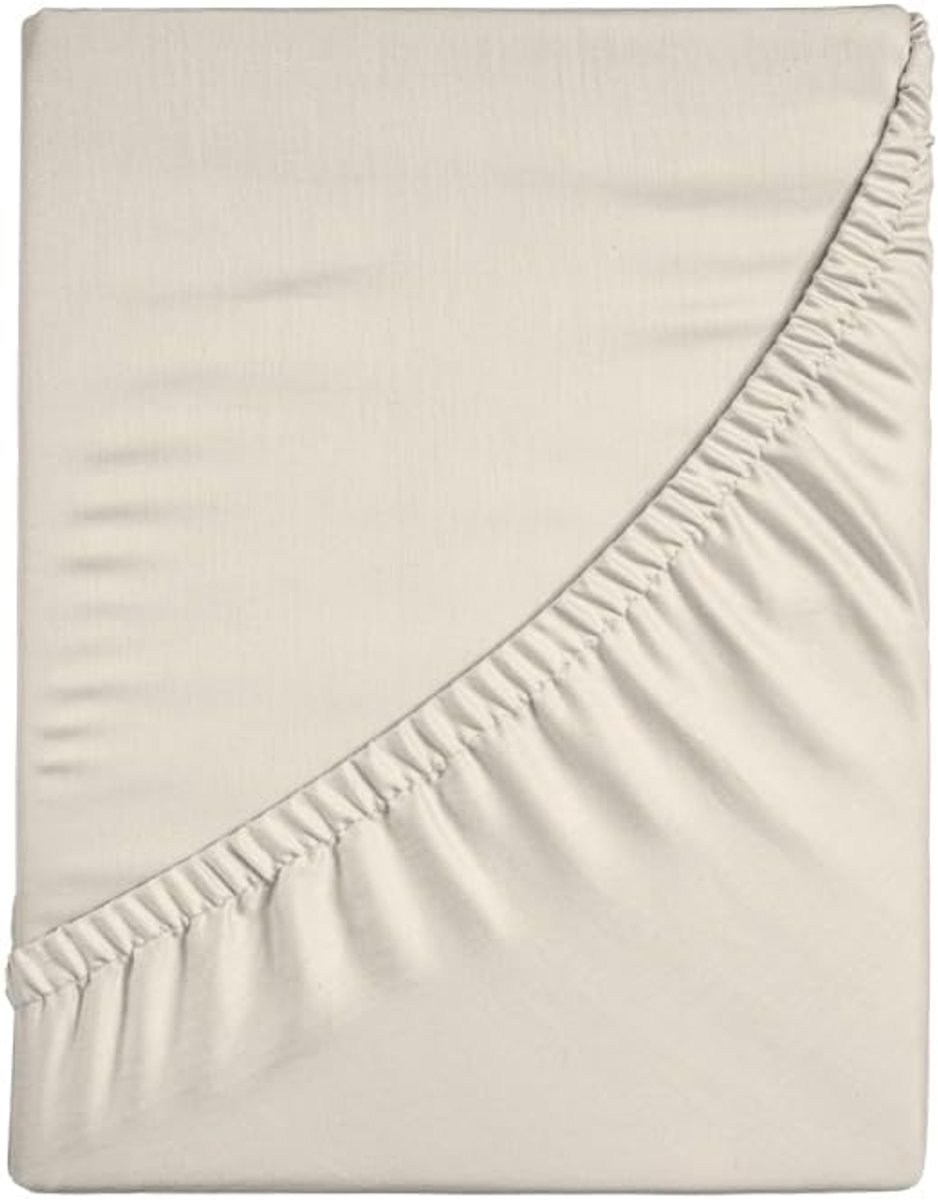Thijox - Hoeslaken Frans Bed 130x200 cm - Effen Ivoor Katoen - Maxi-hoek 30 cm - Comfortabel en Elastisch - Perfect voor Slaapkamer