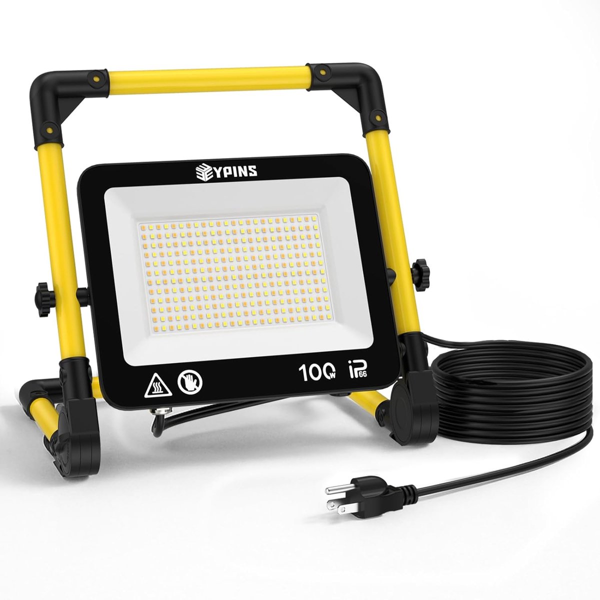 SnelShoppen - Werklamp 100W LED Bouwlamp 8700 Lumen met 3 Kleurtemperaturen 3000K/5000K/6500K IP66 Waterdicht 5 Meter Kabel met Schakelaar voor Werkpl