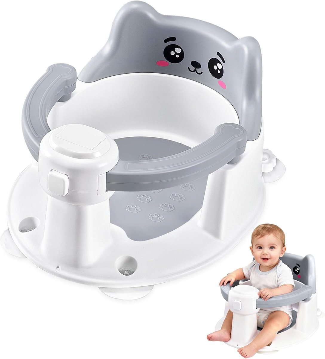 SnelShoppen - Badkuipzitje voor baby's vanaf 6 maanden, veilig en comfortabel, geschikt voor thuisgebruik, eenvoudig te bevestigen, antislip, lichtgew