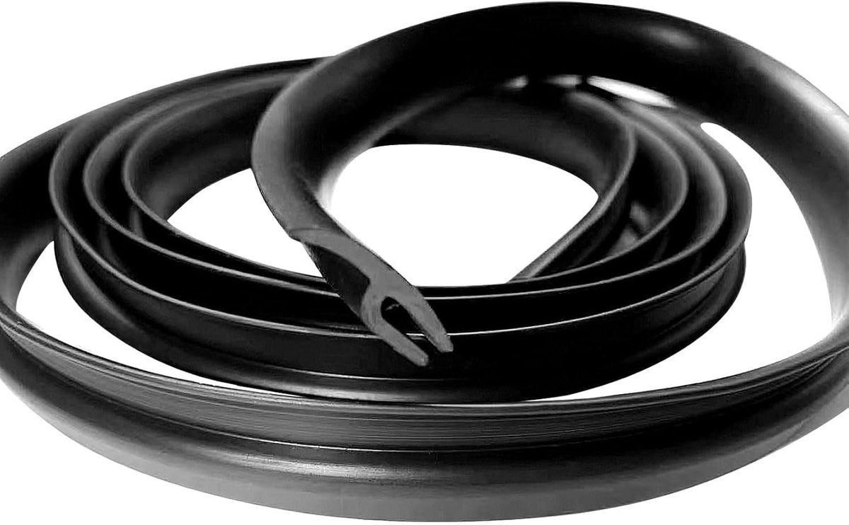 SnelShoppen - Rubberen Strips Voorruit Afdichtingen 1,7 m - Auto Raamafdichtingsstrip Zwart - 2 Stuks Voor Camper, Vrachtwagen, Caravan, Boot, Bestelw