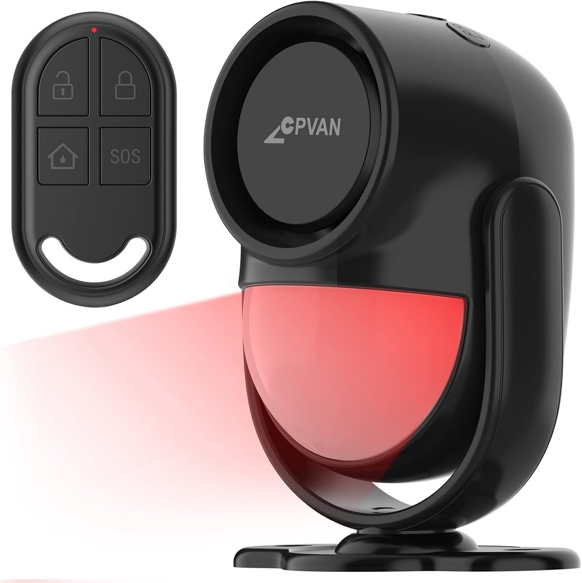 SnelShoppen - CPVAN PIR Bewegingsmelder Alarm 125 dB, Bewegingssensor Met Afstandsbediening, Anti-Diefstal Alarmsysteem Voor Huis, Camper, Garage, Kan