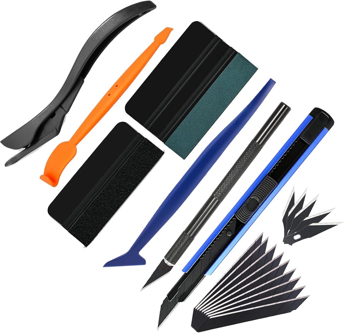 SnelShoppen - EHDIS Filter Tool Set - Getinte Film Squeegee voor Auto, Meubels en Ramen, Keuken Tools met Vilt Set, Micro Wiper en Precisie Mes - Alum