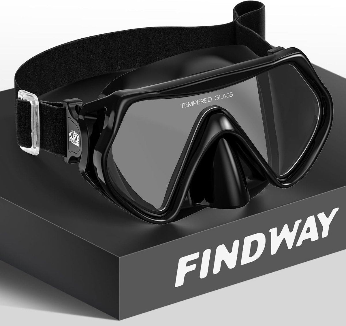 SnelShoppen - Duikbril Volwassenen en Tieners met Verstelbare Elastische Band, Snorkelmasker met 180° Panoramisch HD Veilig Glas, Anti-Fog Coating en