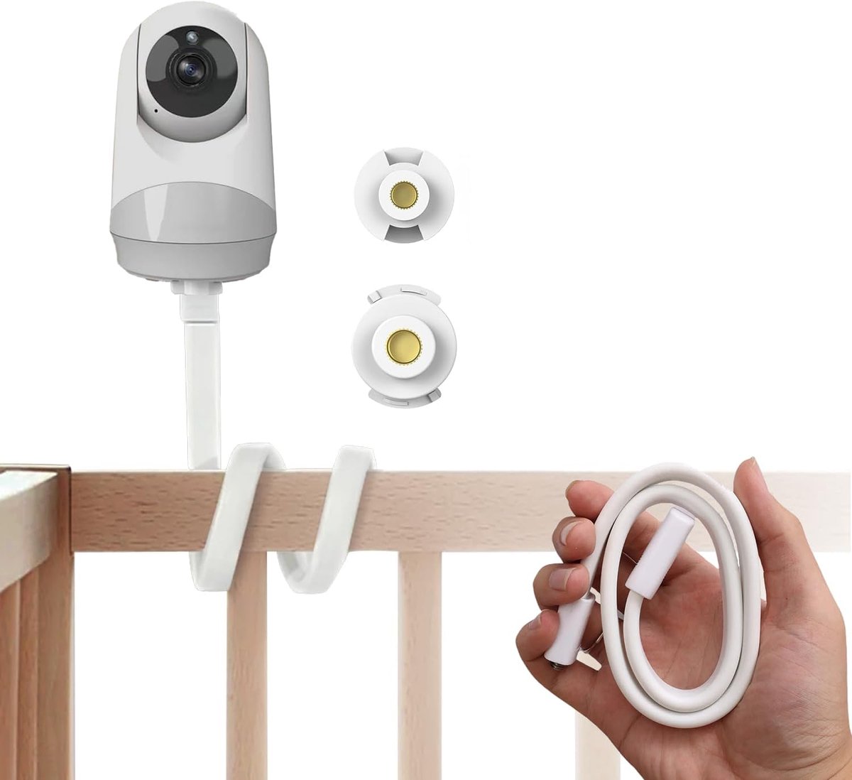 SnelShoppen - Universele Baby Monitor Houder voor 1/4 Inch Camera's - Flexibele 360° Verstelbare Bevestiging voor Babycamera's, Bewakingscamera's en A