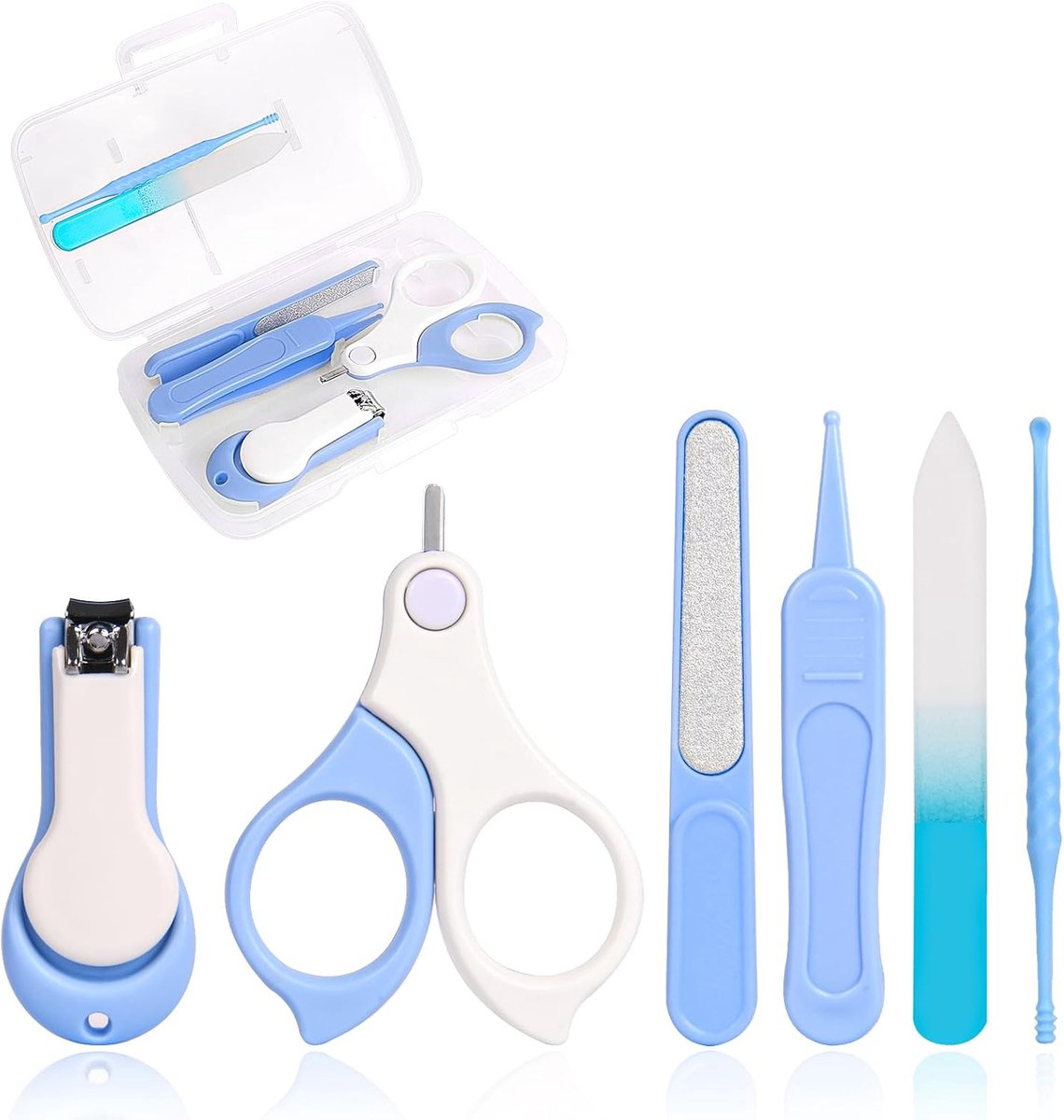 SnelShoppen - Vicloon Baby Nail Kit 6-delig - Baby Nagelverzorging Set met Nagelknippers, Ronde Schaar, Earpick, Vijl en Tweezers voor Pasgeborenen en