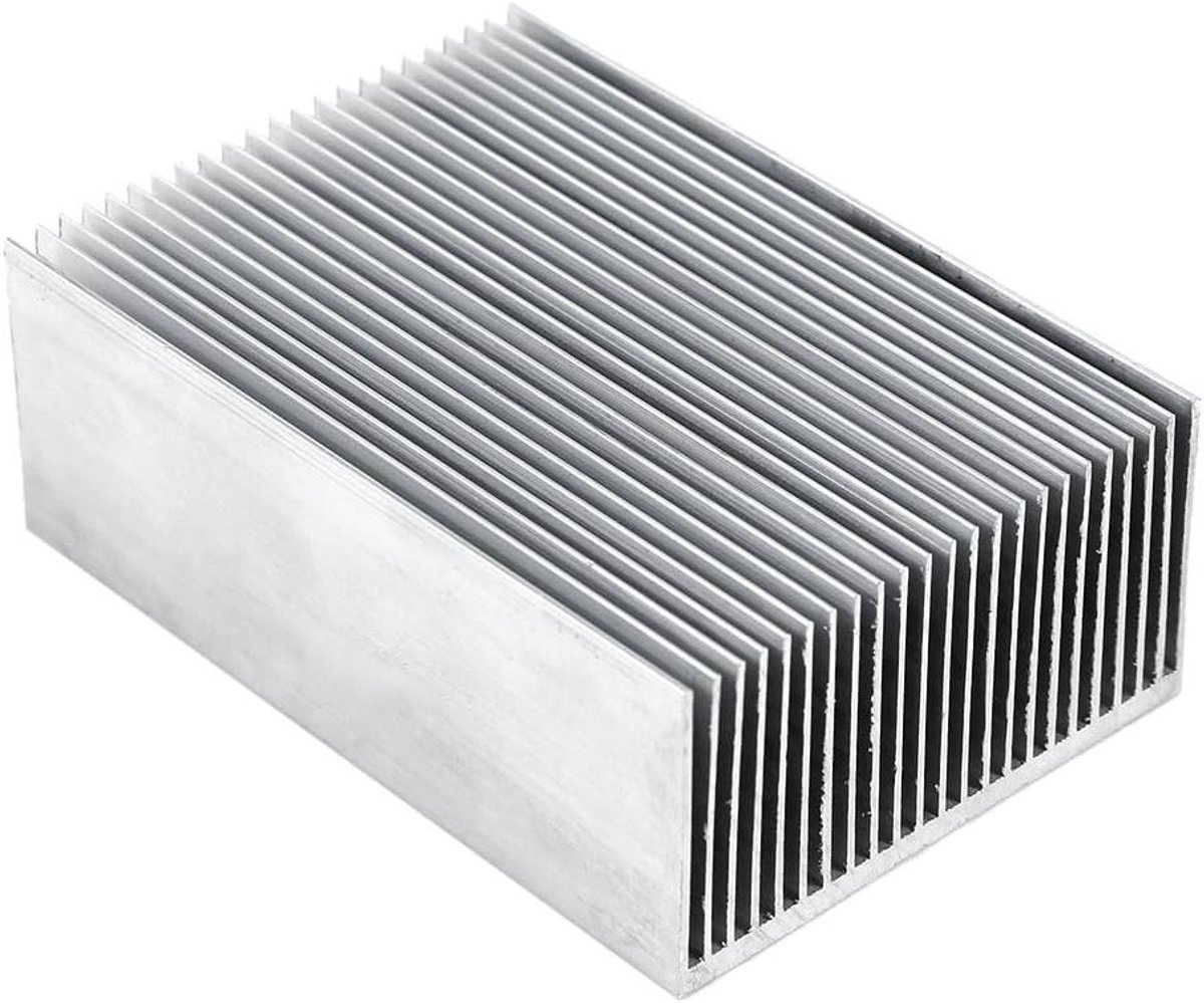 Koelvinkoeler Aluminium - Koellichaam - Warmteafvoer Elektroncia - Geribbelde Ontwerp - 100 x 69 x 36 mm - Aluminiumkleurig