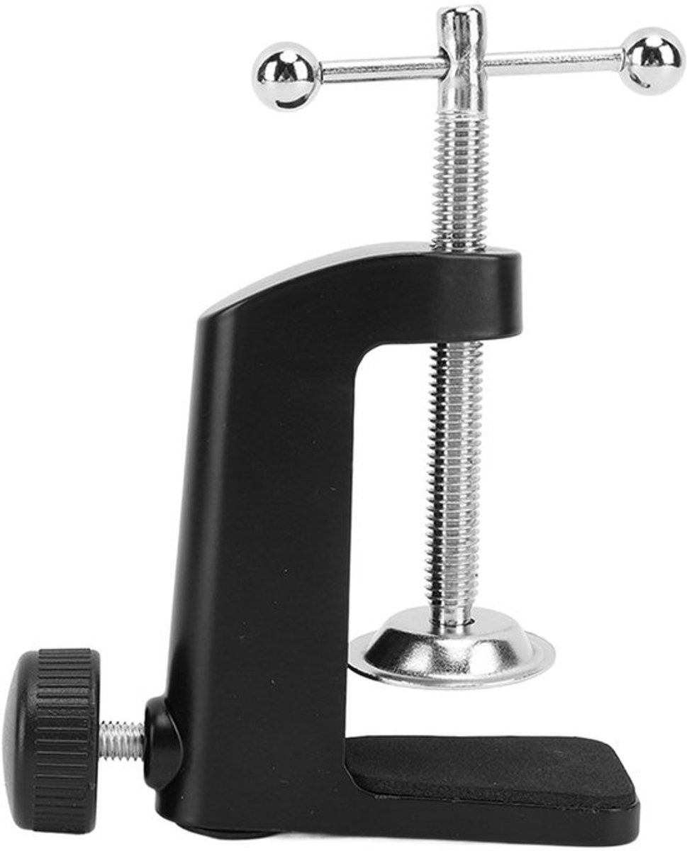 Tafel C-Klem Aluminium Zwart 2.4 Inch 61 Mm Bureautafelmontageklem met Verstelbare Beugel Robuuste Klem voor Kantoorlampen. Microfoonstatieven. Studio's