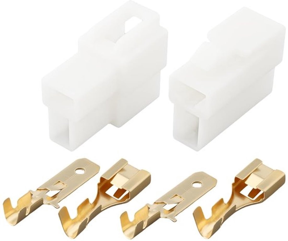 10 sets 6,3 mm aansluitbehuizing 2-pins elektrische auto-draadconnector aansluitbehuizing voor motorfietsen