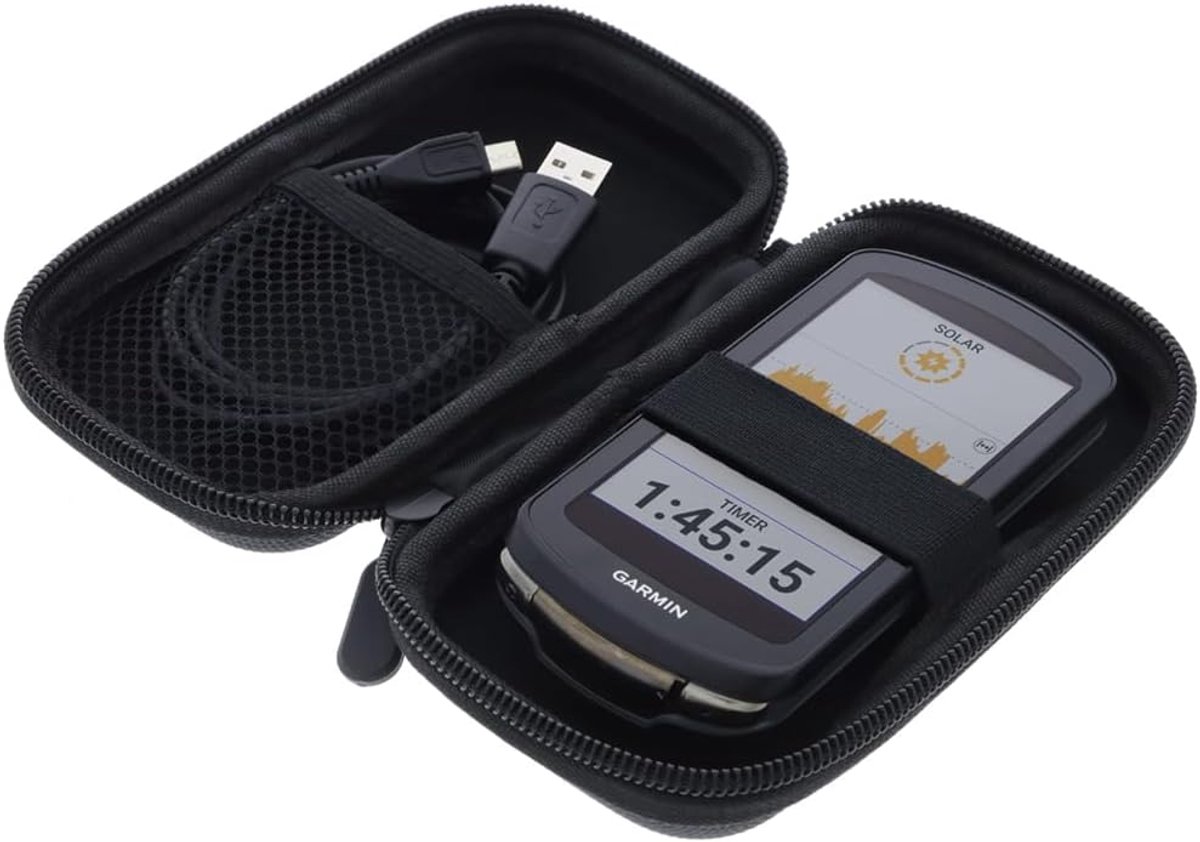 SnelShoppen - Fietstas voor GPS Fietscomputer - Beschermcase voor Garmin Edge 1040 / 1030 Solar / Plus Edge Explore - Zwart - Lichtgewicht en Waterdic
