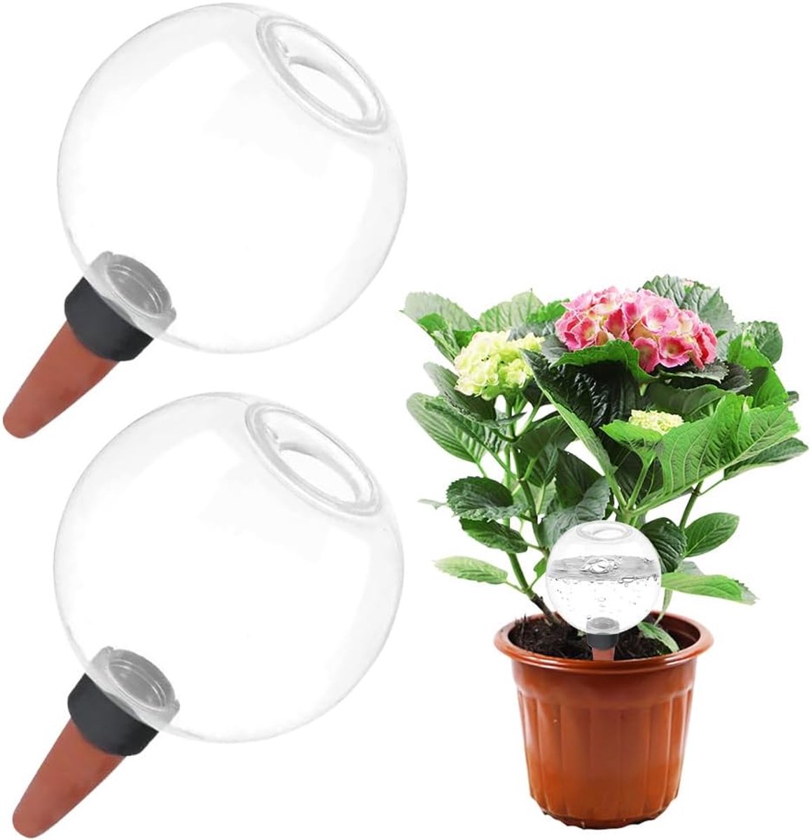 SnelShoppen - 2 Stuks Irrigatie Ballen, 500ml Capaciteit, Automatische Plant Bewatering, Transparante Watergeef Ballen voor Kamer, Balkon en Tuinplant