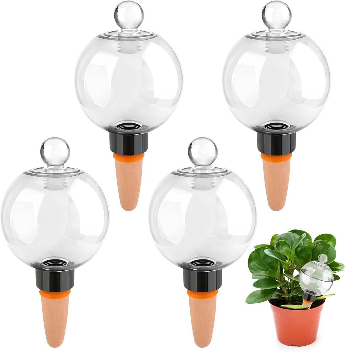 SnelShoppen - Irrigatieballen voor Planten, 4 stuks Zelfbewaterende Bewateringsballen 500ml - Automatische Plantenirrigatie voor Kamer, Balkon en Tuin