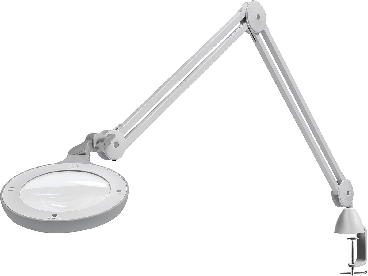 SnelShoppen - Daylight Omega 5 Premium LED-Loeplamp met Verwisselbare Glazen Lenzen, Verstelbare Armdimmer voor Professionele Toepassingen in Gezondhe