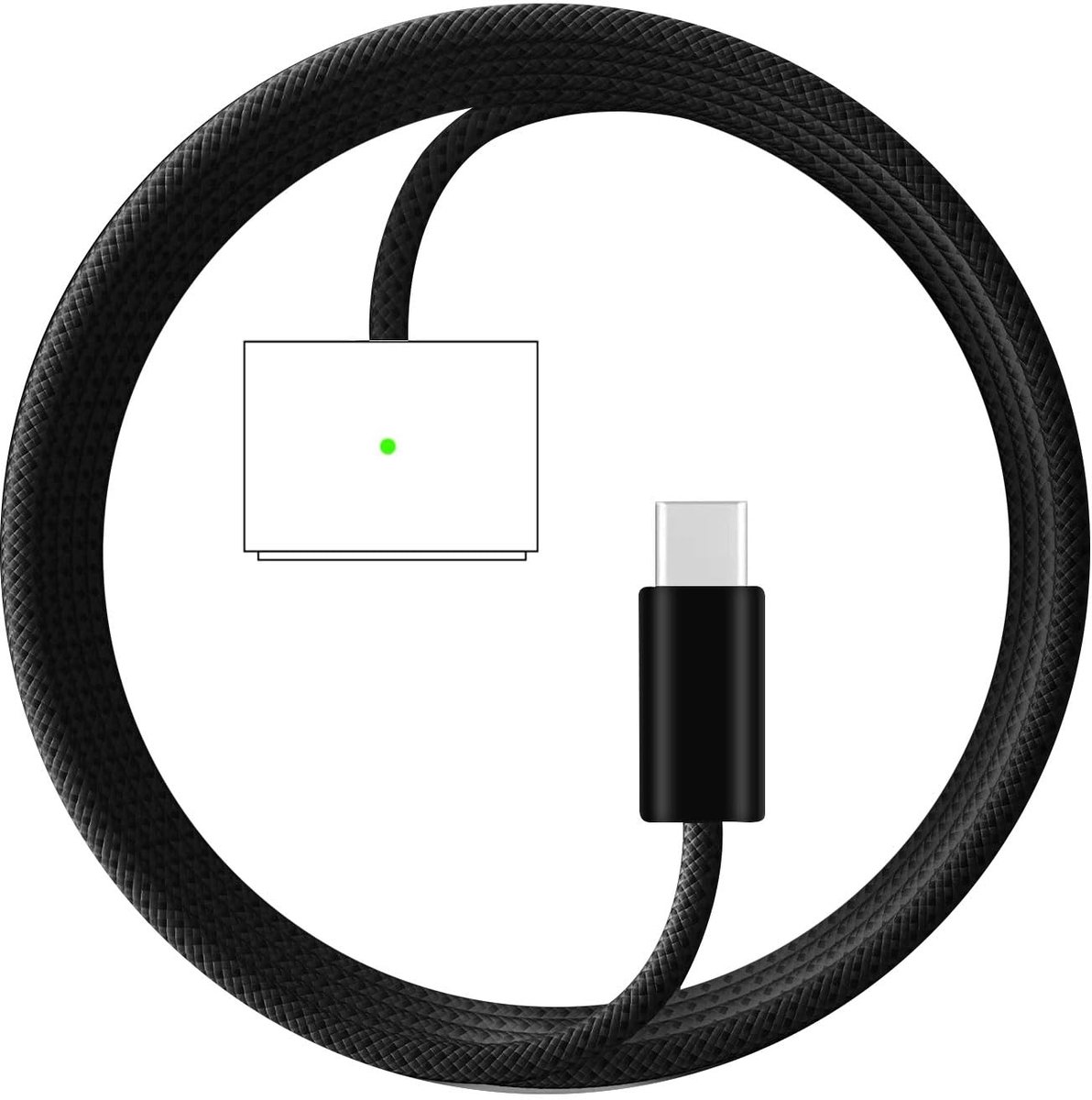 Thijox - USB-C naar Magnetische 3 Oplaadkabel 140W voor MacBook Pro 14"/16" M4 & MacBook Air 13"/15" M4 (2024-2025) | Snel Opladen tot 140W, 2 Meter,