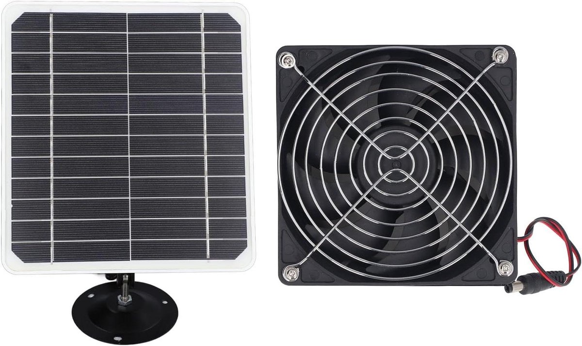 Ventilator Zonnepaneel - Afzuiger Buitenhuis - Koele Omgeving - Energiebesparend Zonne-energie - 165 cm - Zwart