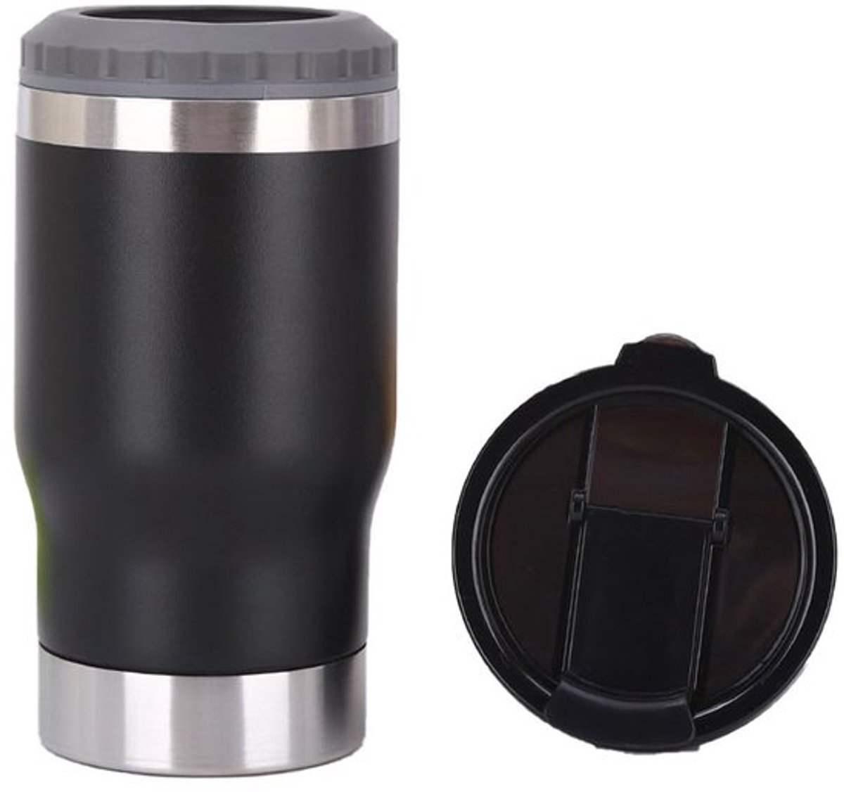 Bierkoeler, dranktemperatuurbewaker voor koude of warme bierflessen, ideaal cadeau voor mannen, zwart