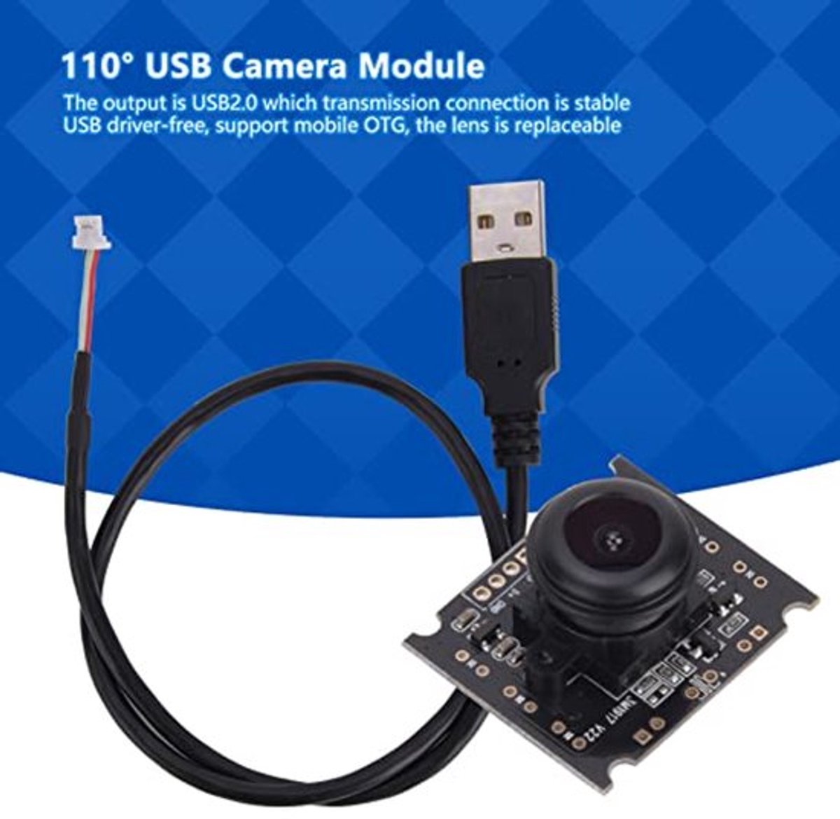 110° USB-cameramodule, USB-cameramodule, OV3660-chip USB2.0 Webcambord met Microfoonuitgang 2048 X 1536 15 Fps 110° Ondersteuning Mobiele OTG, Webcams