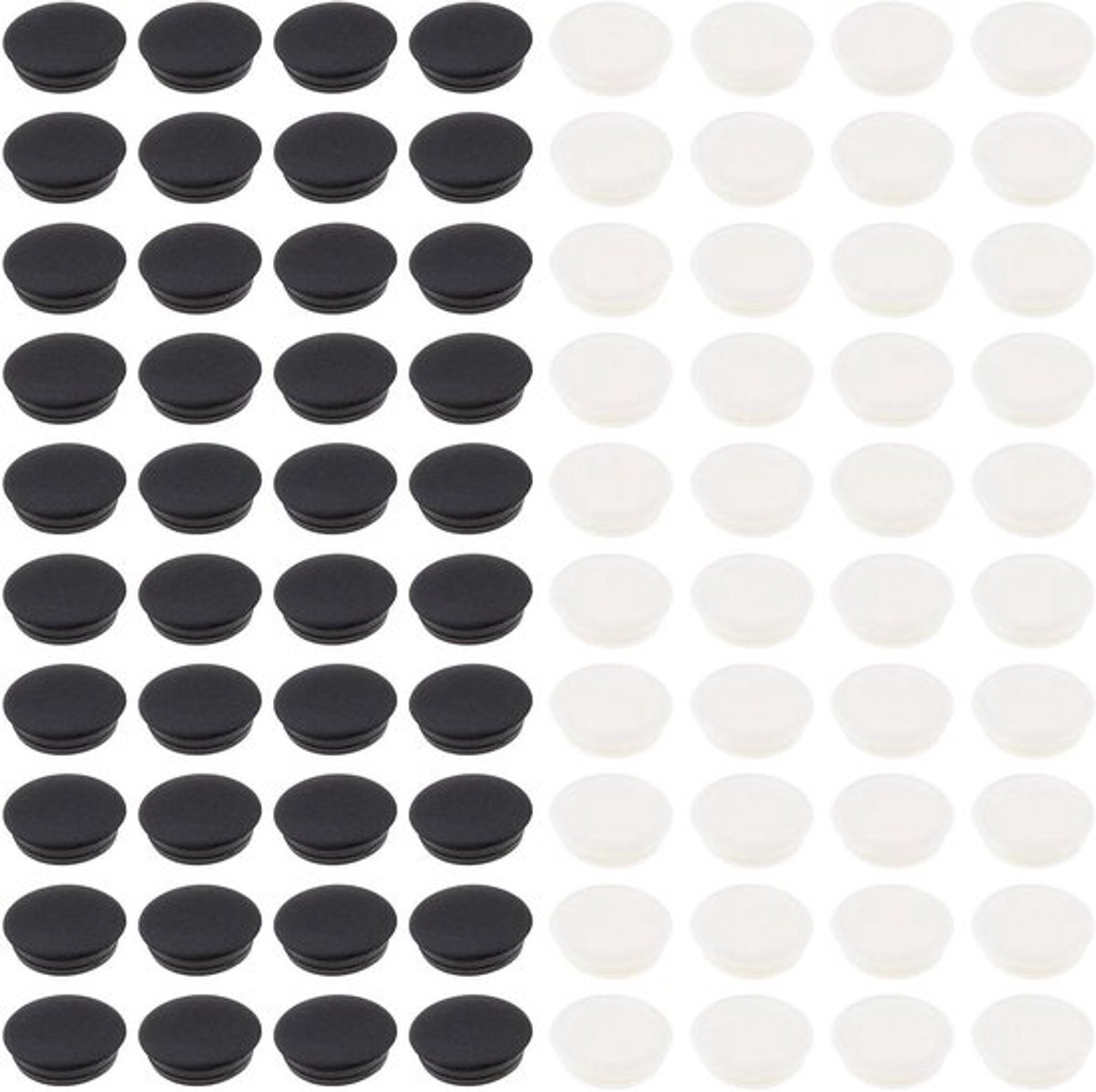 Kunststof- Gatenafdekking - Blindtechniek - Meubelinzetstukken - Geschikt voor - 20mm - 80 stuks gatdoppen - ronde doorsnede binnenin