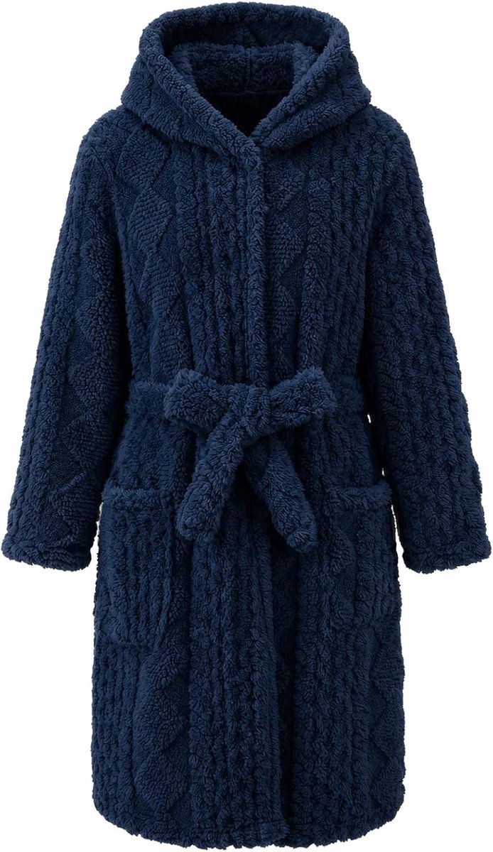 Badjas met capuchon voor kinderen, zachte fleece ochtendjas voor jongens en meisjes, pluche en warme nachtkleding 4-14 jaar, perfect voor thuis en spa
