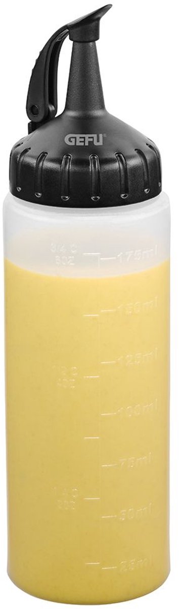 Doseerfles, Spuitfles, Knijpfles, Sausfles, 175 ML, Kunststof, Swing Top Dop, Incl Maataanduiding - GEFU | FLEXI-FILL