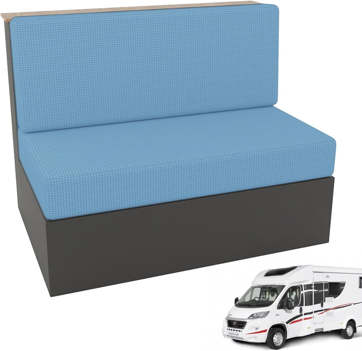 Set van 2 Kussenhoezen voor Caravans en RV's, Rekbare Zitkussens voor Sofa en Eettafel, Wasbaar en Duurzaam