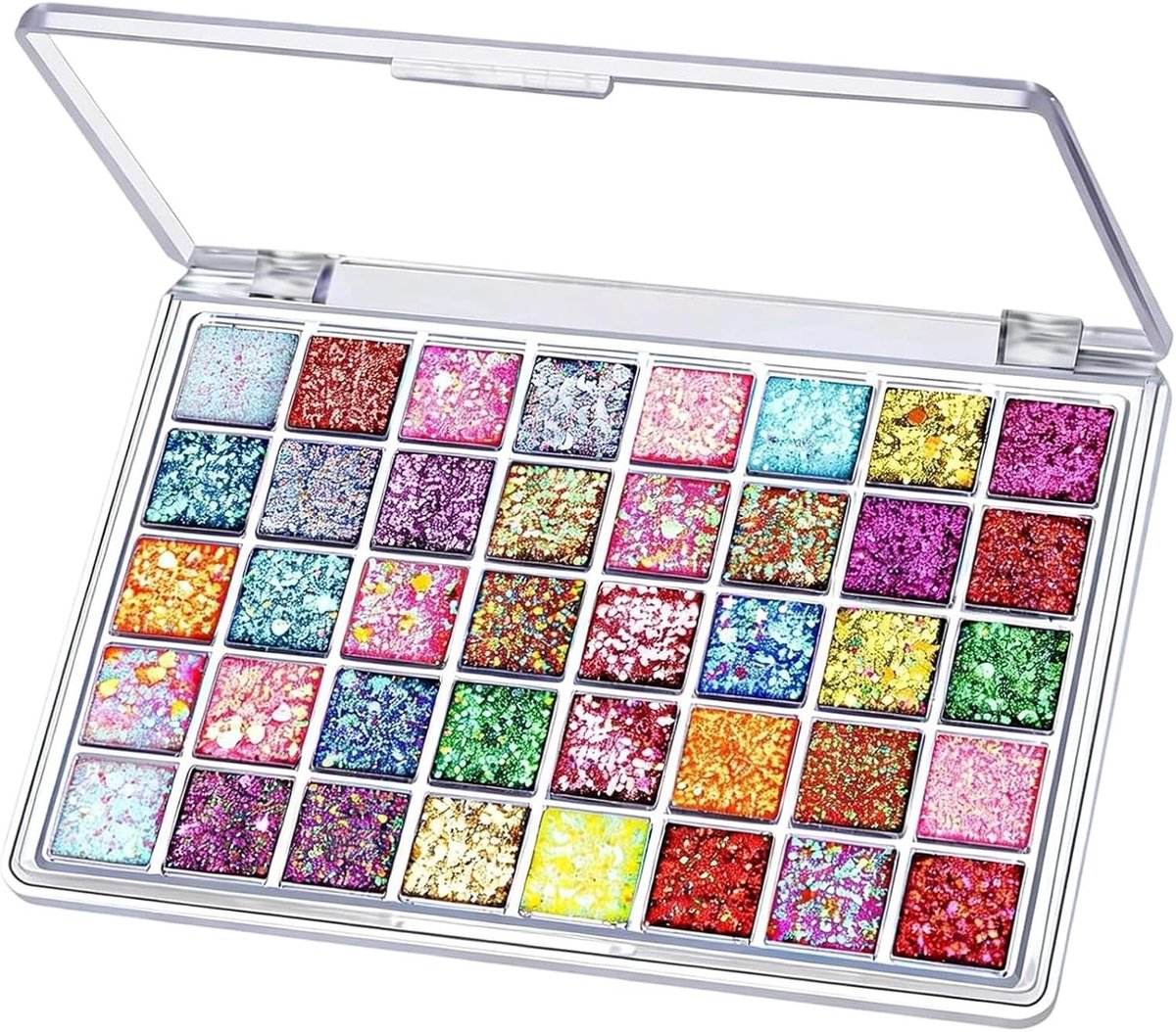Oogschaduwpalet met 40 kleuren, sterk gepigmenteerd en waterdicht, perfect voor make-up voor volwassenen en kinderen