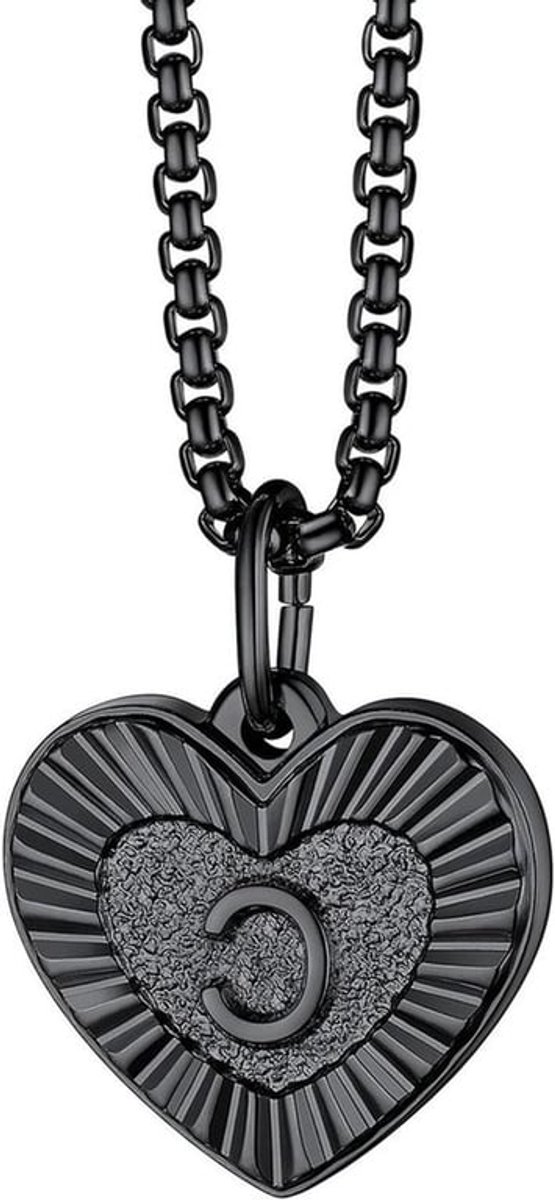 Initiaal hartvorm hanger ketting voor vrouwen - zilver, goud, zwart - alfabet bedelketting - sierlijke sieraden.