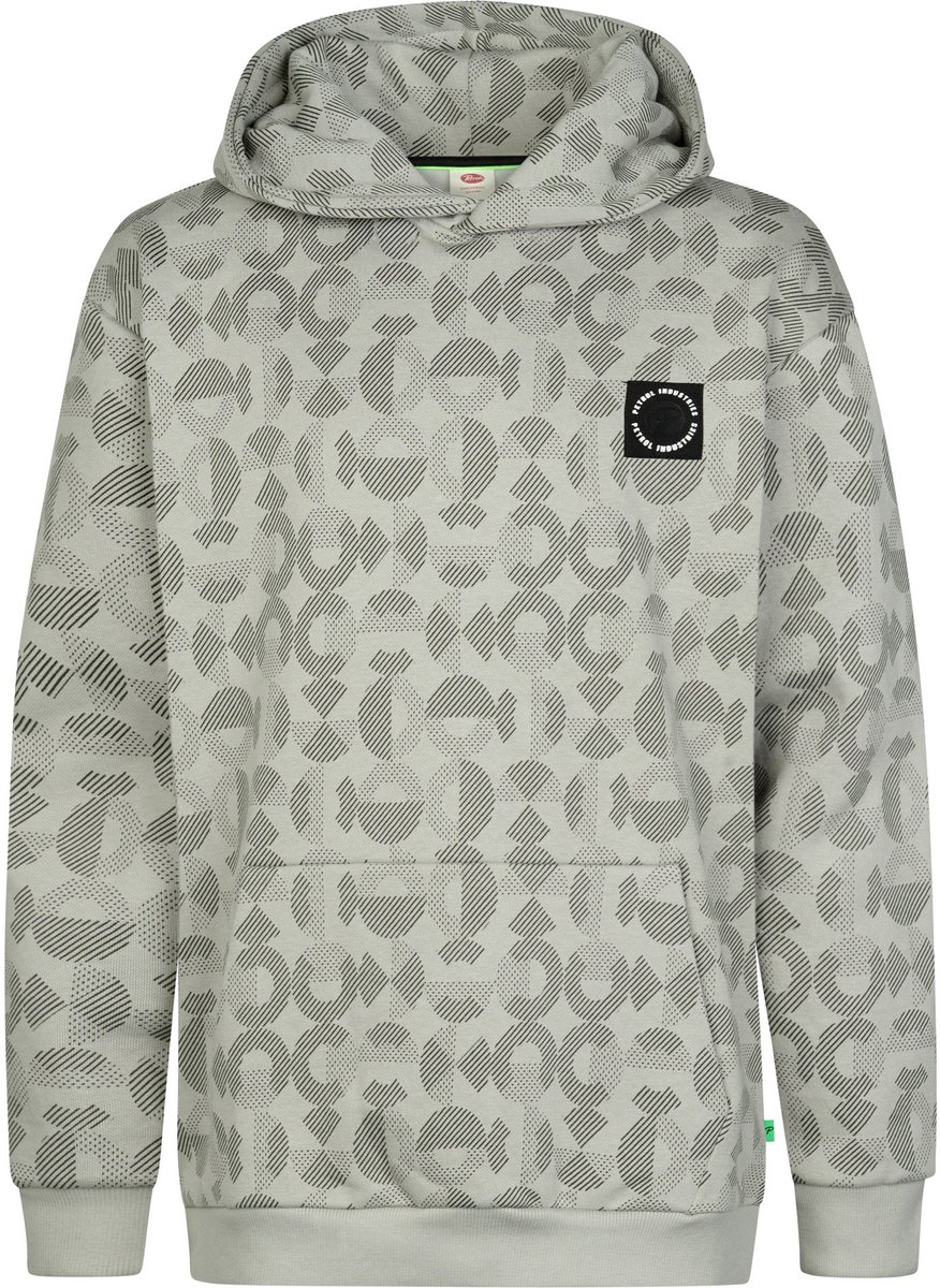 Petrol Industries - Jongens Hoodie met all-over print forgeplace - Zwart - Maat 116