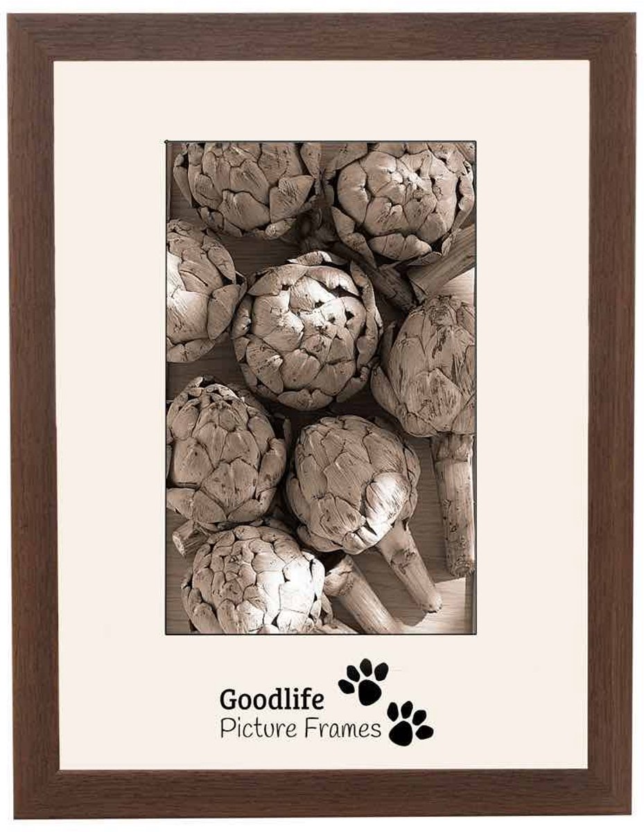 Houten Fotolijst Heritage Bruin Eik - 14.8x21 (DIN A5) - Helderglas - 20 mm breed profiel - Goodlife Picture Frames