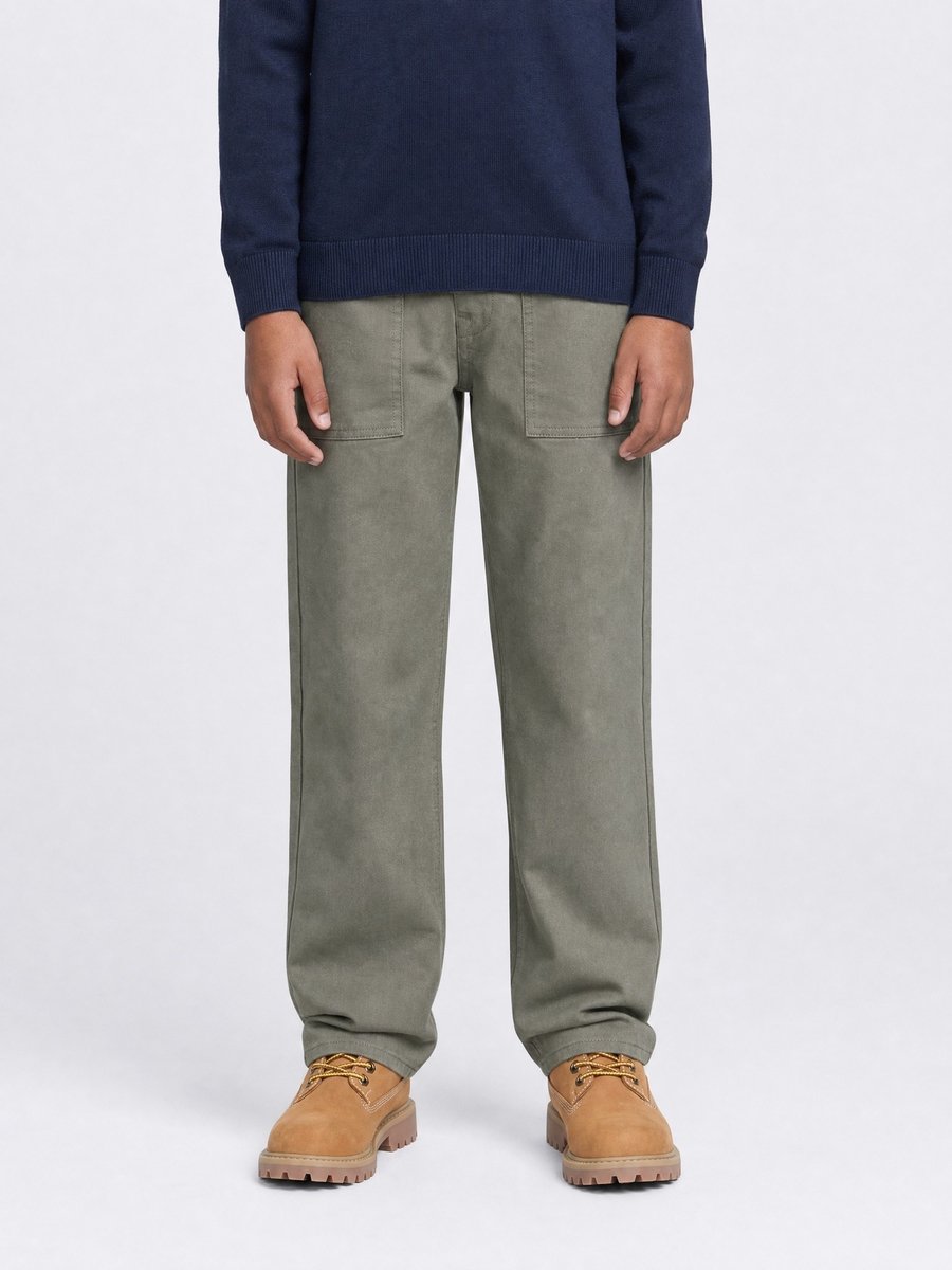 Petrol Industries - Jongens Lenox Loose Fit corduroy broek forgepoint - Grijs - Maat 140