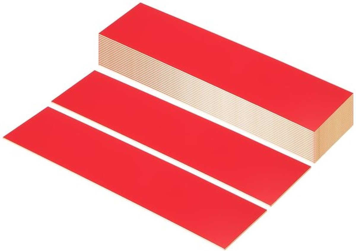 10"x2" Naamplaten - 20 Stuks Gepersonaliseerde Gravure Blanks - Rood/Wit