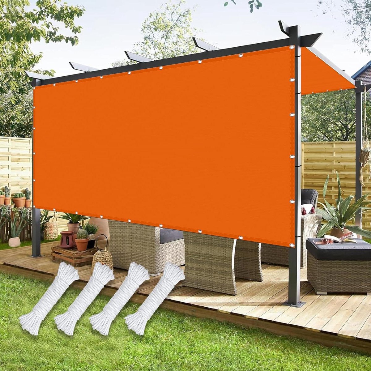 Zonnescherm Zeil - Schaduwdoek Buiten - Terras Beschermen - Uv-Bestendig Waterdicht - 2 x