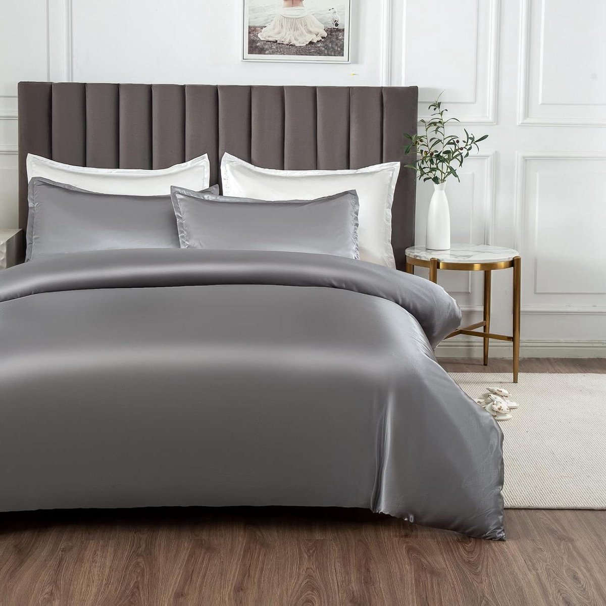 Satijnen beddengoed set - Zijde dekbedovertrek - Luxe slaapcomfort - Kreukherstellend mate