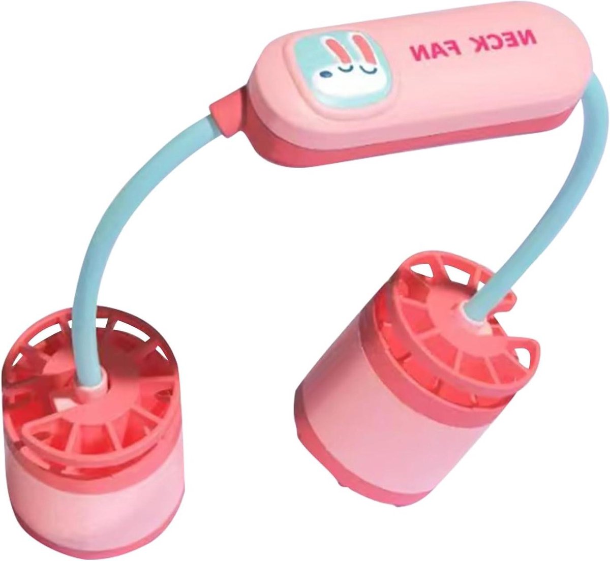 Nekventilator - Draagbare Ventilator - Persoonlijke Koeling - Dubbele Luchtstroom - 19x5.4x29cm - Roze