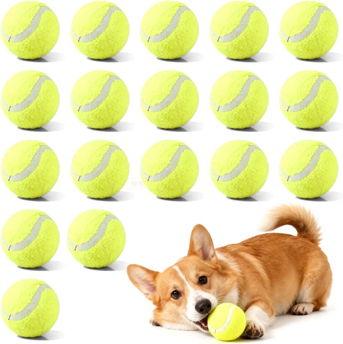 Tennisballen voor Honden en Beginners - 18 Stuks Mini Tennisballen van 5 cm voor Training, Spelletjes en Speelplezier