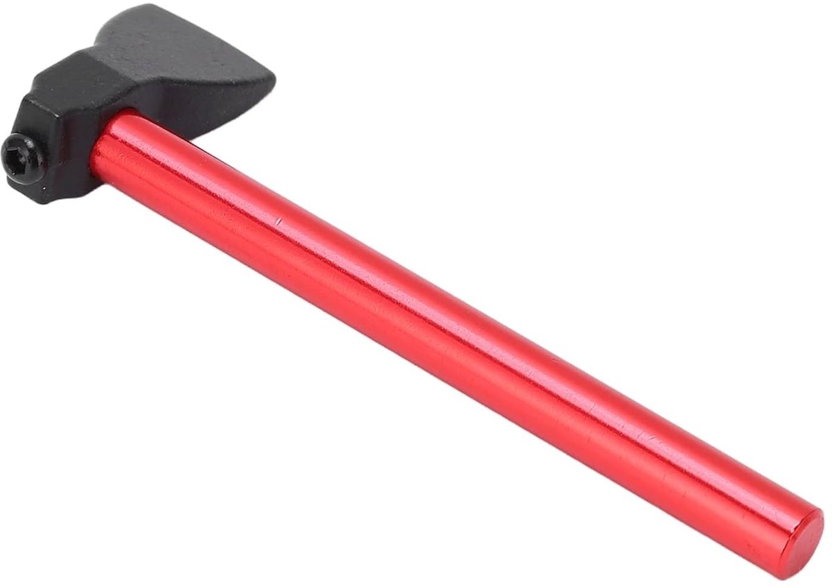 Aluminium Mini Bijl Decoratie Tool voor RC Crawler Auto's - Lichtgewicht, Duurzaam en Uniek 62x21mm (Rood Zwart)