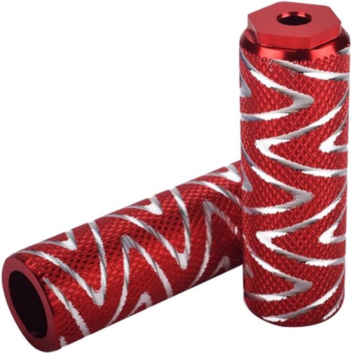 Fiets voetsteunen van aluminium - 2 stuks in rood voor mountain- en racefietsen 100 * 28 mm