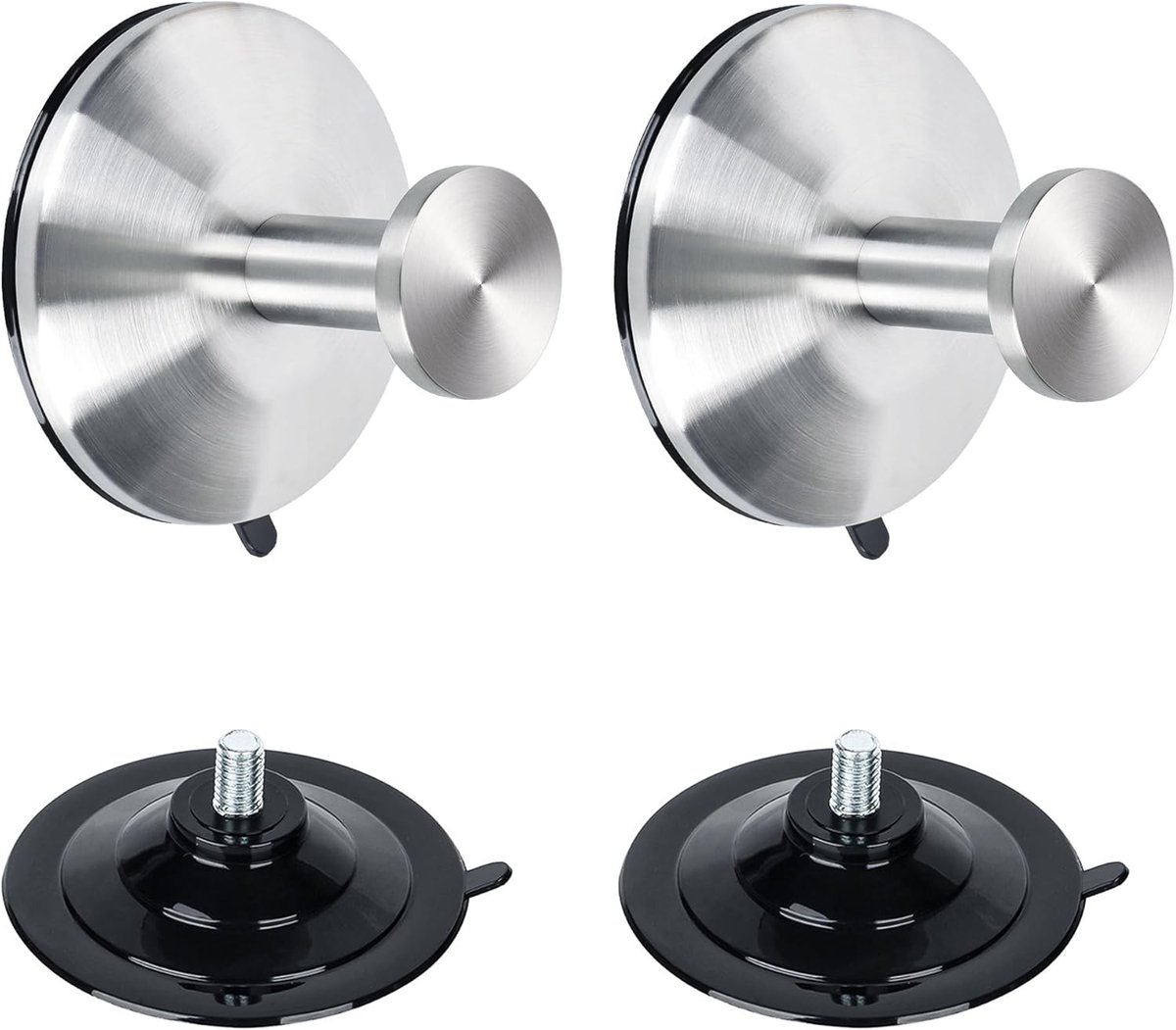 Vacuum Suction Cup Handdoekhaken - RVS Zuignap Haken voor Badkamer en Keuken, 2 Stuks