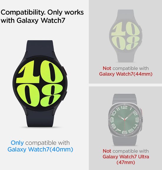 Spigen EZ Fit - Samsung Galaxy Watch 7 40MM Screen Protector Glas 2-Pack