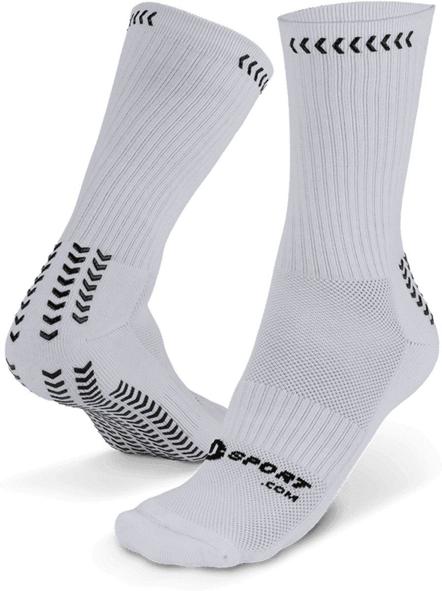 U-Sport Grip Socks - Antislip Sportsokken - Wit - Maat 37-42 - Voetbal & Padel