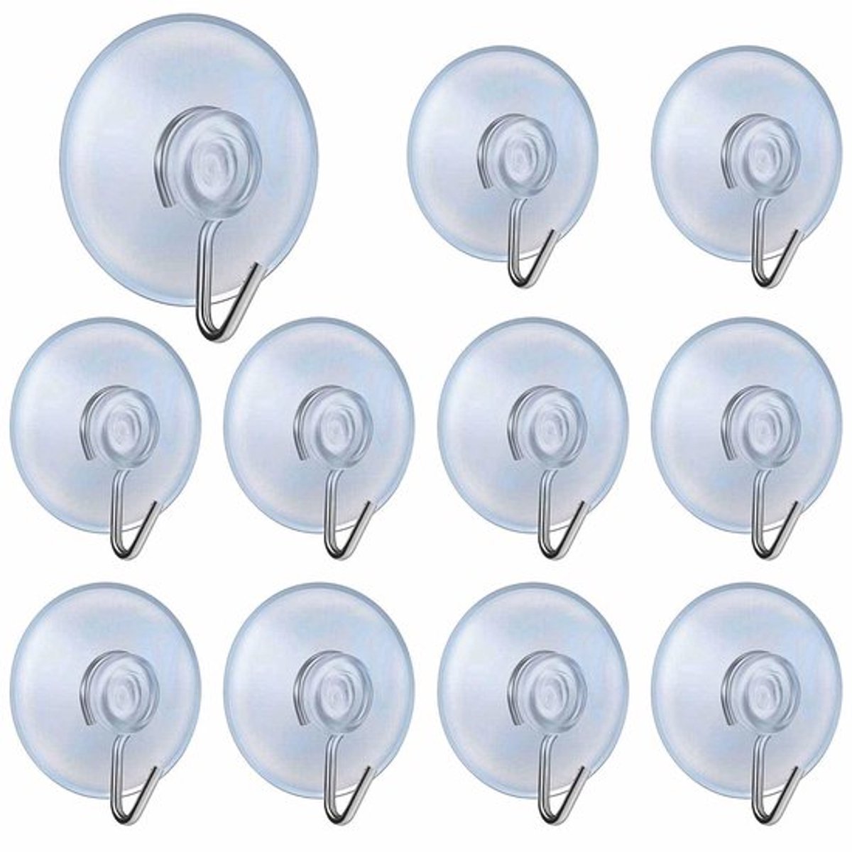 10PCS Zuignap Haken Duidelijk Plastic Zuiger Pads Keuken Zuignap Haken Zuignap Wand Haken Hangers Raam Zuiger Haak Geen Boren voor Glazen Deur Badkamer Douche Kerstverlichting Hangende Krans