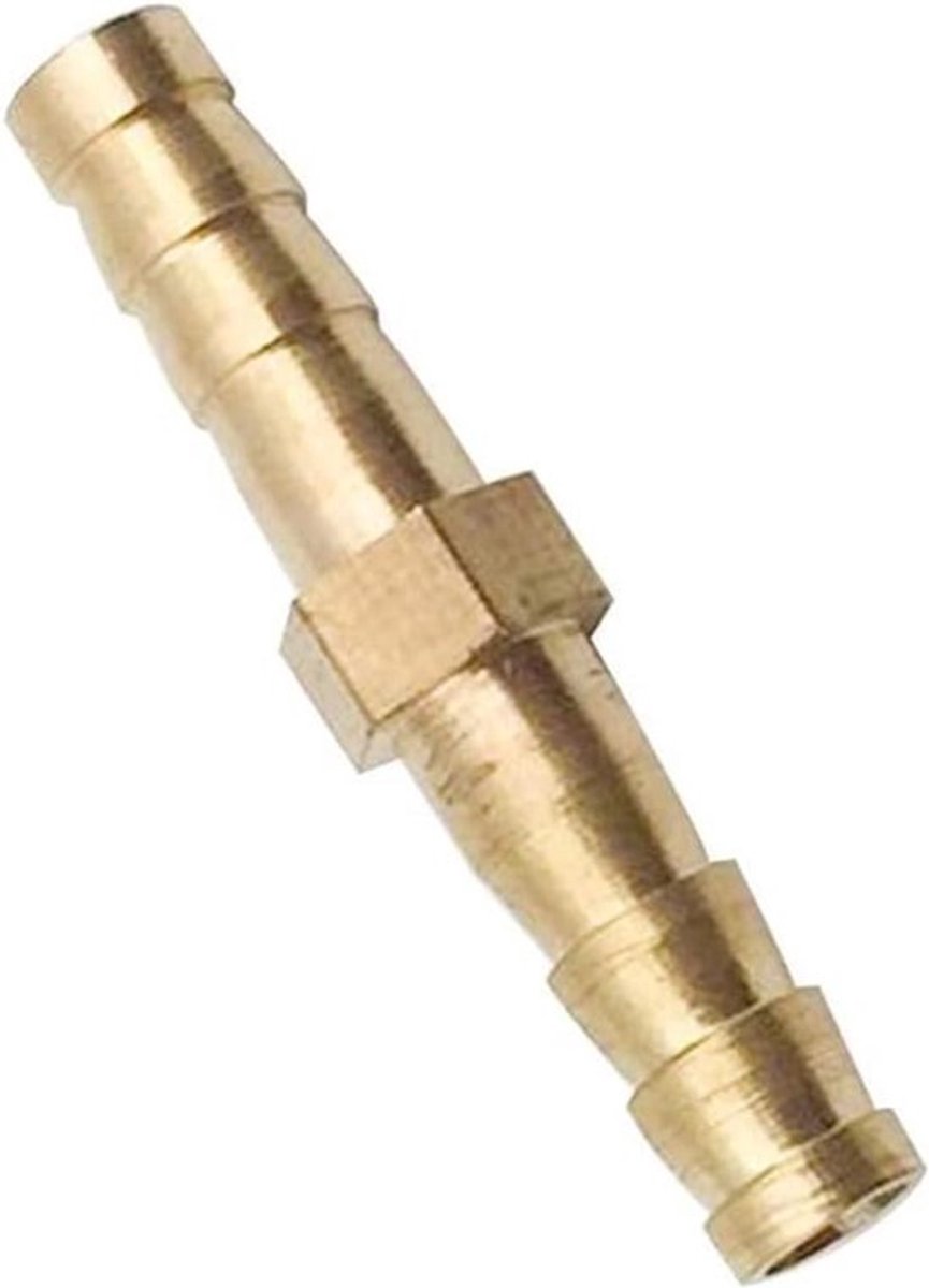 Slangkoppeling 6mm - Metalen Pijp - Rechte - Lucht-brandstofmontage - Koppelstuk - Geschikt voor Waterpijp - Messing