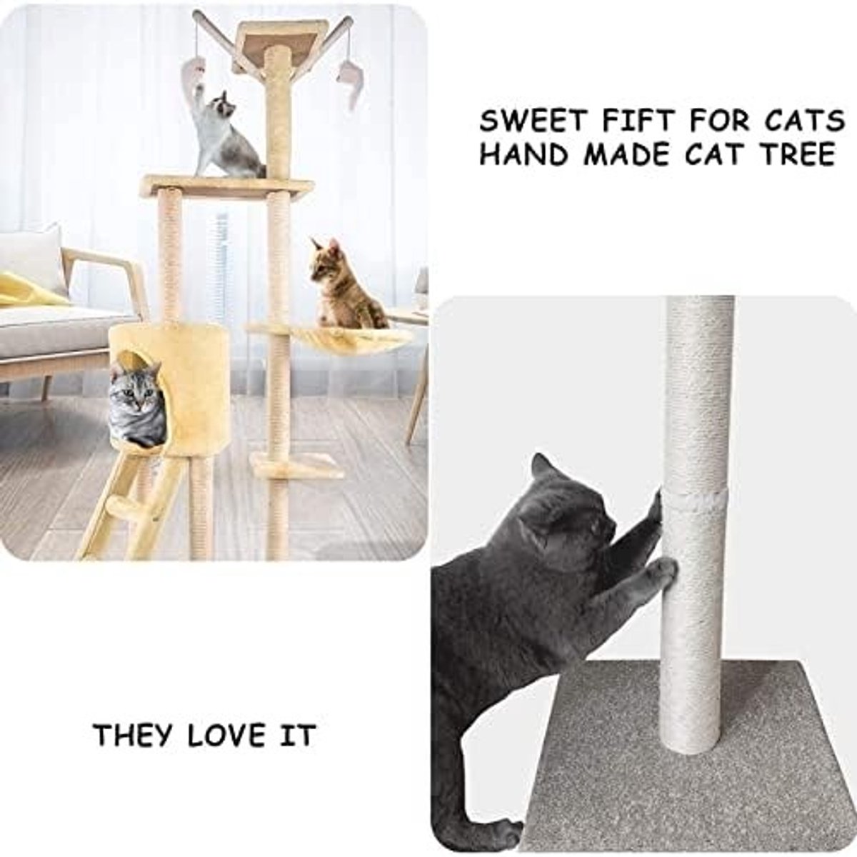 Natuurlijke Sisal Touw voor Krabpaal en Kattenaccessoires, Tuin Decoratie, 6 mm x 2,5 m, Duurzaam en Sterk