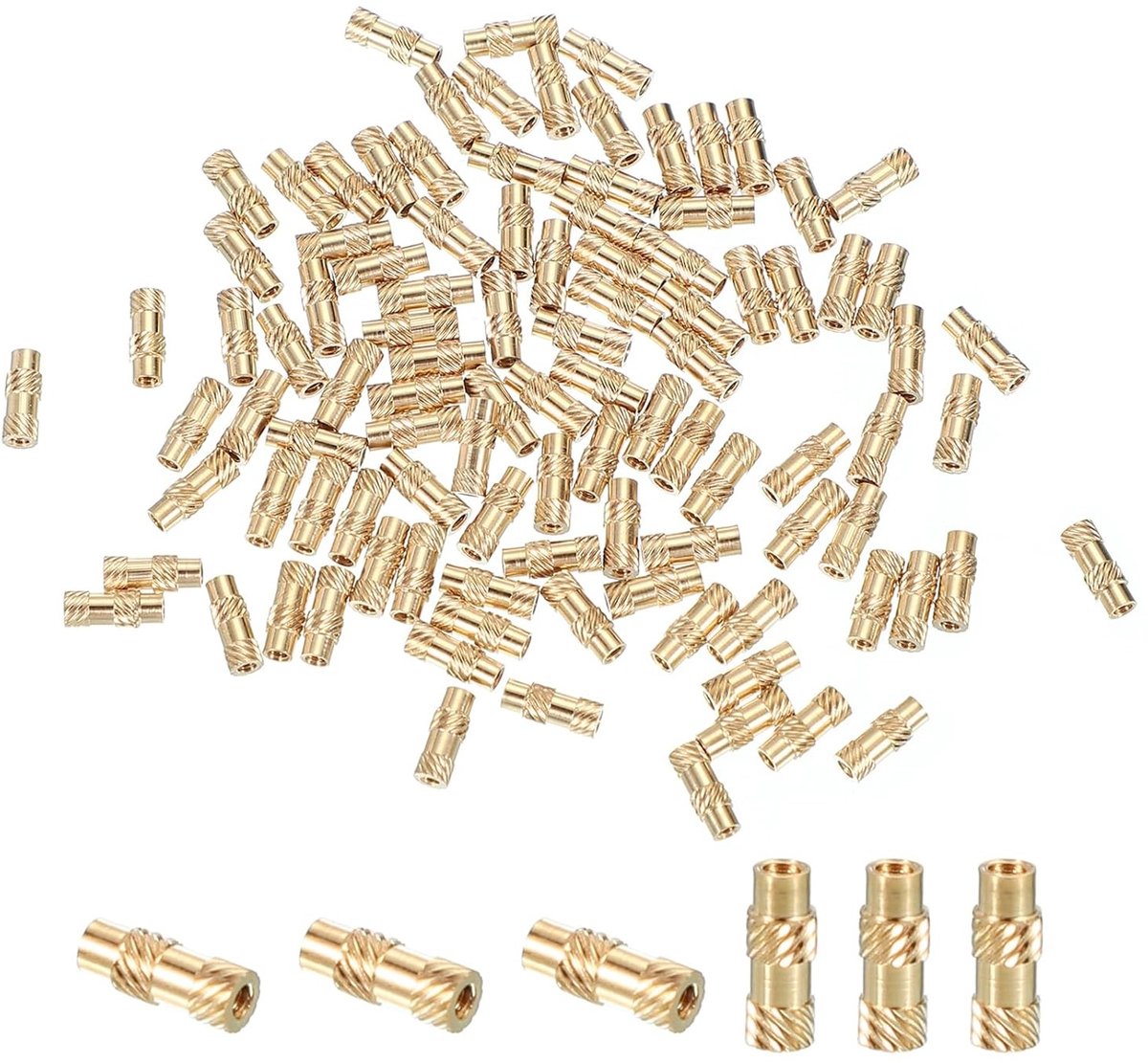 Metrische Messing Draad Inserts 1.4x6x2.3mm - 20 Stuks Knurled Nuts voor 3D Printen en Kunststof Toepassingen