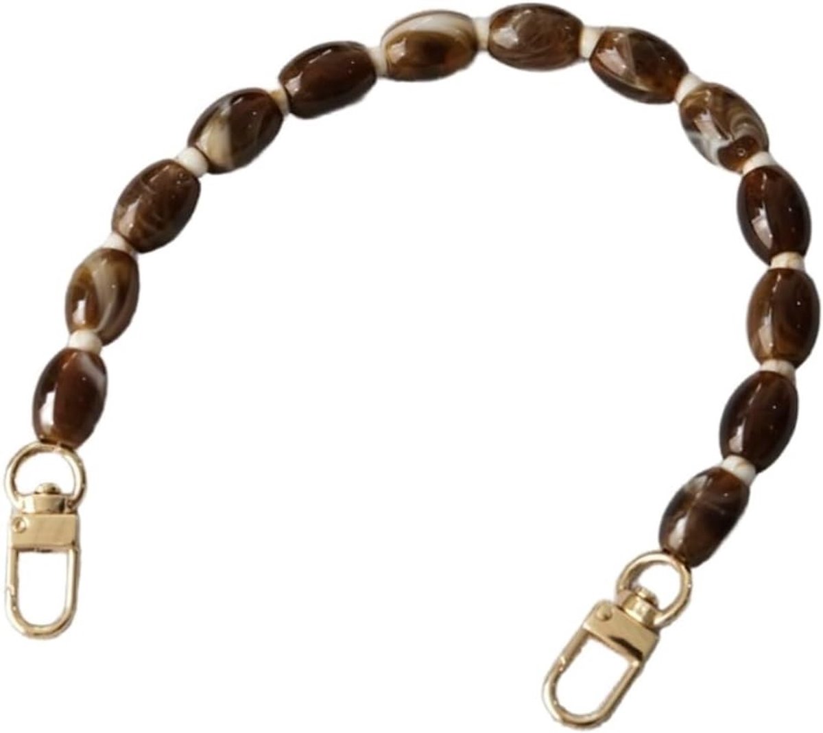 Vervangingsketting voor Handtassen, Decoratieve Pocket Chain, Verlengketting voor Tassen, Bruin, Ideaal voor Clutch en Accessoires, Duurzaam en Verwijderbaar