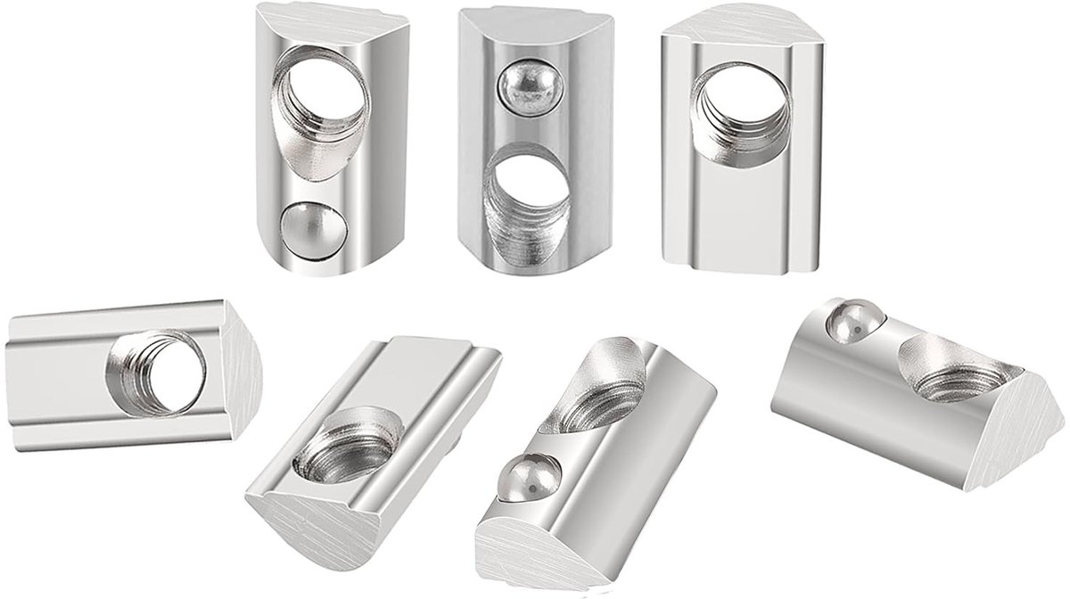 Lubricerende Moeren met Centrische Balmoer 8T Schroefset voor 30 Series Aluminium Profiel 30 x 30 cm, Ideaal voor 3D Printers en C-Stand Toepassingen
