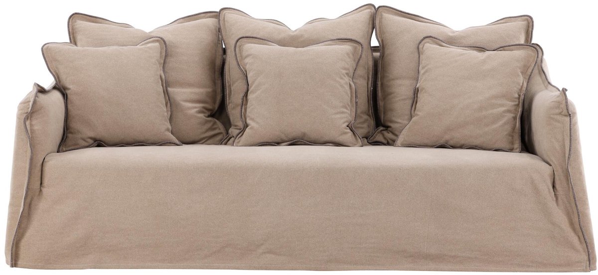 Oskarshamn bank 3-zits 3 sierkussens beige.