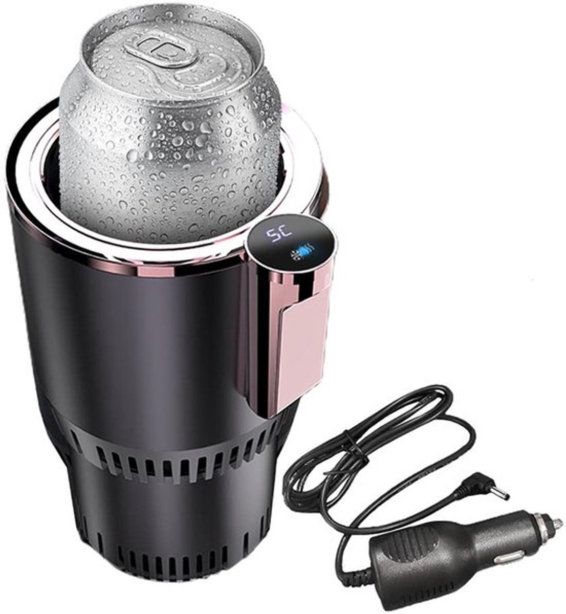 2-in-1 auto bekerverwarmer en -koeler, slimme auto bekerhouder met koel- en verwarmingsfunctie, praktische auto koeler voor drankjes (paarsgoud)
