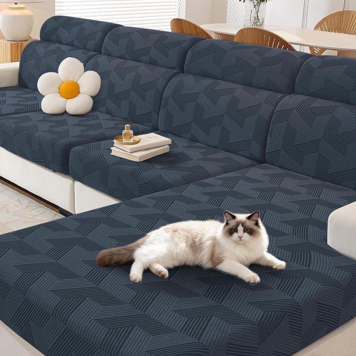Sofa Zitkussen Hoezen - Bank Kussenhoes - Meubels Beschermen - Elastisch en Anti-slip - 1 Zits - Donkergrijs